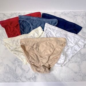 NWT 6 pair bundle VTG Victoria’s Secret Y2K red white blue bikini panty S